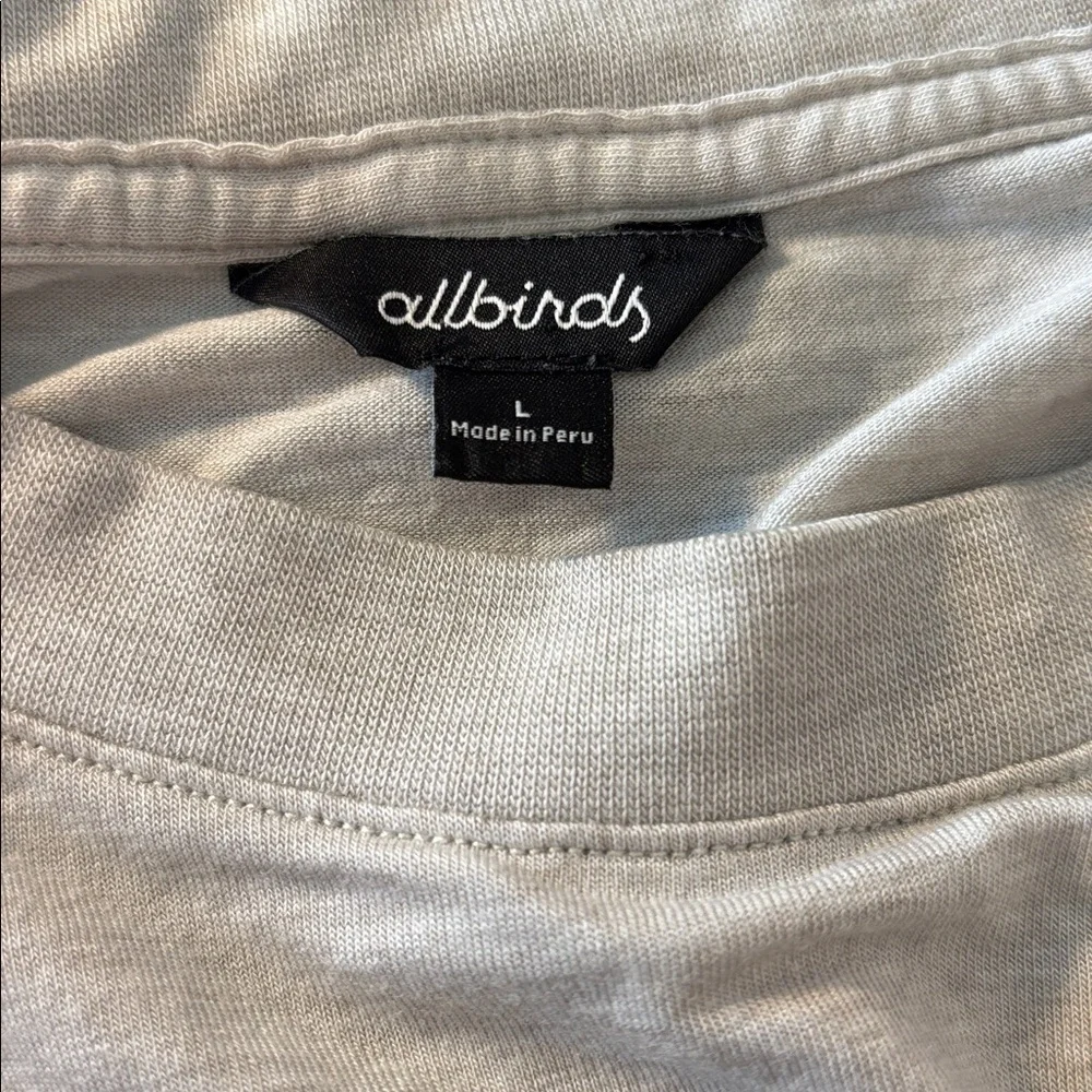 Allbirds TrinoXO Short Sleeve Tee Large Neutral Beige Boxy Soft Tee - Picture 10 of 11